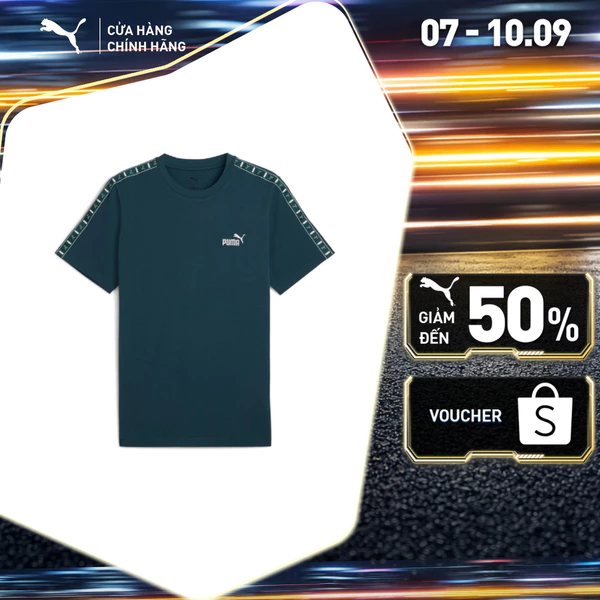 Áo Thun Thể Thao PUMA Nam ESS TAPE Tee Green Terrain Màu Xanh Lá