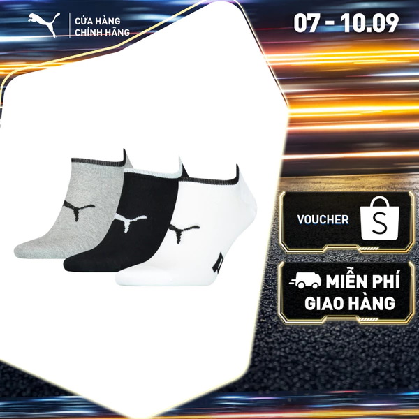 Bộ 3 Đôi Vớ, Tất PUMA Unisex Noshow 3P Apac white / grey / black Màu Trắng