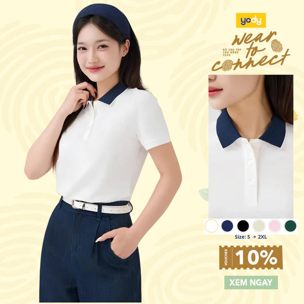 Áo Polo Nữ Ngắn Tay Cổ Phối Bo WCPO25A518
