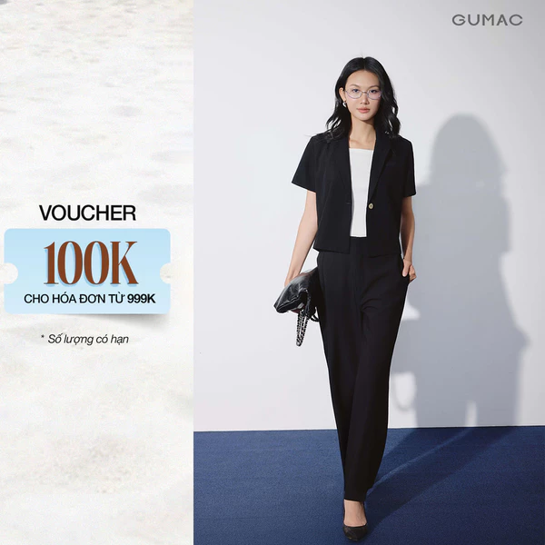 Quần Tây Nữ GUMAC Ống Suông Lưng Liền Dây Eo Cách Điệu Rã Sườn Thanh Lịch QG08124