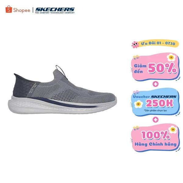 Giày Thể Thao Nam Skechers Slip-ins USA Street Wear Slade Rusty - 211077-GRY Air-Cooled Memory Foam