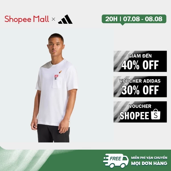 [Duy nhất 8.8 - VOUCHER 30%]adidas Phong cách sống ÁO THUN GRAPHIC BÓNG RỔ THÊU MINI Nam trắng KB2527