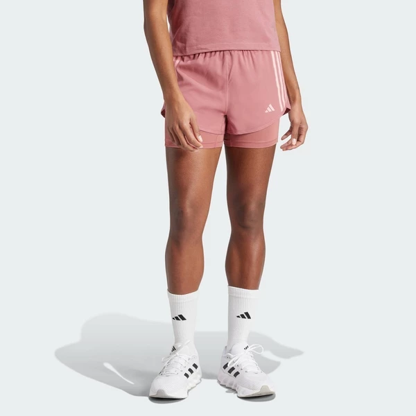 adidas Chạy Quần Short 2 Trong 1 3 Sọc Own the Run Nữ Hồng IS9574