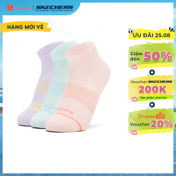 Vớ Thể Thao Trẻ Em Skechers Runners Club Performance Socks Quarter Socks (3 Pairs) - P226K034-06QP