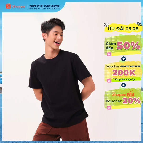 Áo Thun Tay Ngắn Nam Skechers Skechers Authentic Lounge Short Sleeve Tee - SL226M225-0018