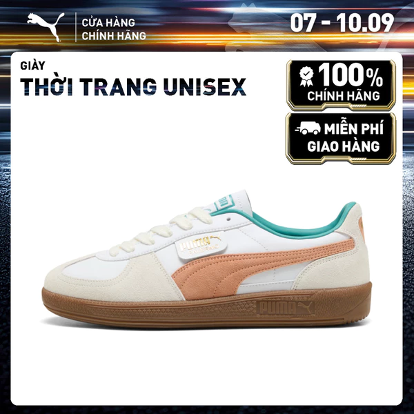 Giày Thời Trang PUMA Unisex Palermo Lth White-Cinnabar Màu Trắng