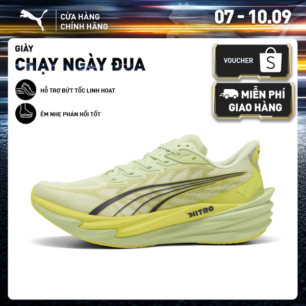 Giày Chạy Bộ PUMA Nam Deviate NITRO 4 Apple Spritz-Lux Lime Màu Xanh Lá