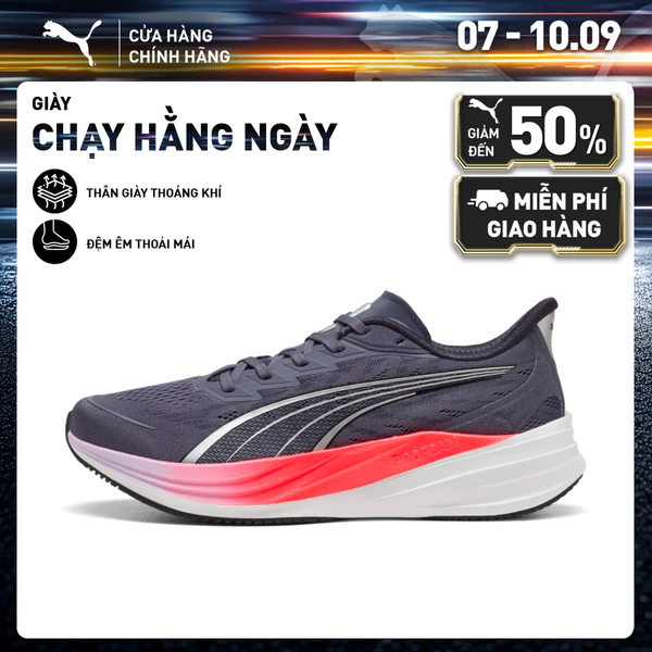 Giày Chạy Bộ PUMA Unisex Darter Pro 2 Inky Depths-Ultra Red-Light Lavender Màu Xám