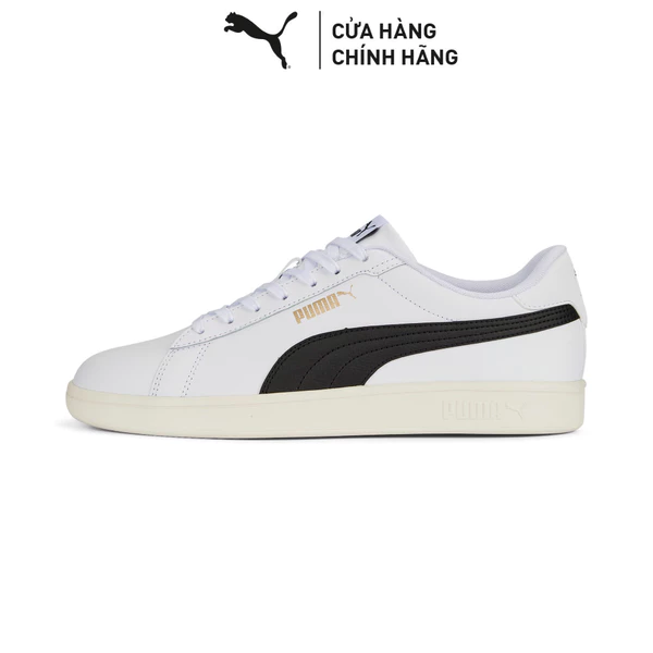Giày Thể Thao PUMA Unisex Smash 3.0 L White-Black-Gold-Frosted Ivory Màu Trắng
