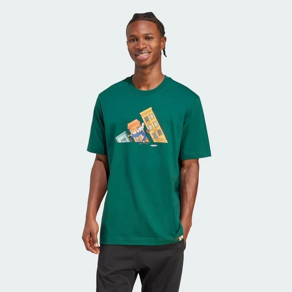 adidas Phong cách sống Áo Thun Graphic Trượt Ván Doodle Hunt Nam màu xanh lá JM6500