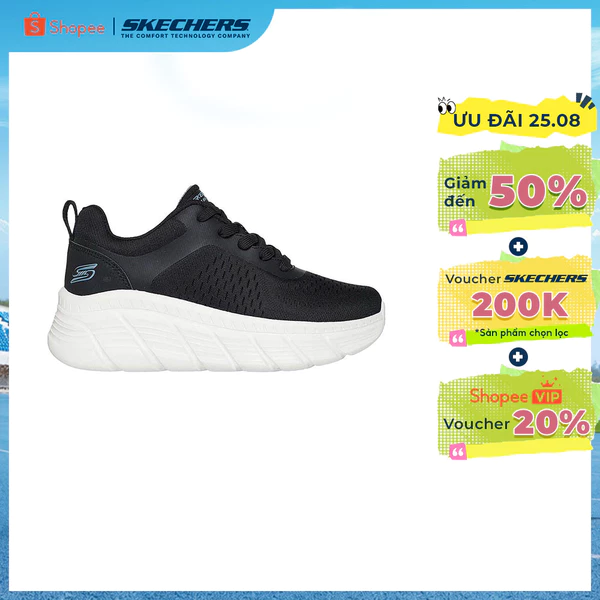 Giày Thể Thao Nữ Skechers BOBS Sport B Flex Hi Lateral Force Thường Ngày-117389-BLK Air-Cooled Memory Foam