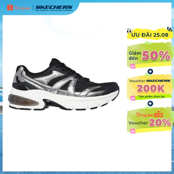 Giày Thể Thao Nữ Skechers SKX Street Shadow Stellar 90 - 177357-BLK Air-Cooled Memory Foam Online Sale
