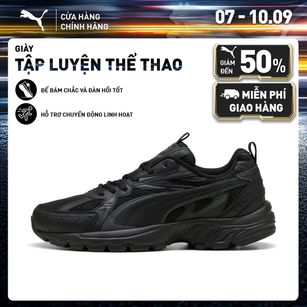Giày Thể Thao PUMA Unisex Milenio tech_ Black-Shadow Gray Màu Đen