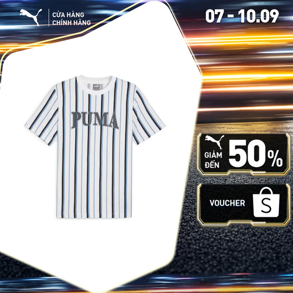 Áo Thun Tay Ngắn Thời Trang PUMA Nam SQUAD AOP Tee White Màu Trắng