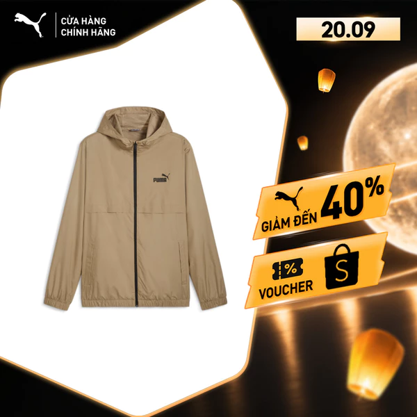 Áo Khoác Thể Thao PUMA Nam ESS Solid Windbreaker Oak Branch Màu Be