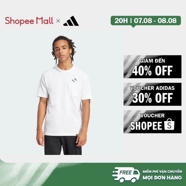 [Duy nhất 8.8 - VOUCHER 30%]adidas Phong cách sống Áo Thun Có Túi Lounge – Graphic Dép adidas Nam trắng JC5282