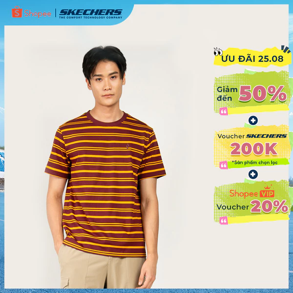 Áo Thun Tay Ngắn Nam Skechers Urban Outdoor Short Sleeve Tee-SL325M398-05LH Online Sale