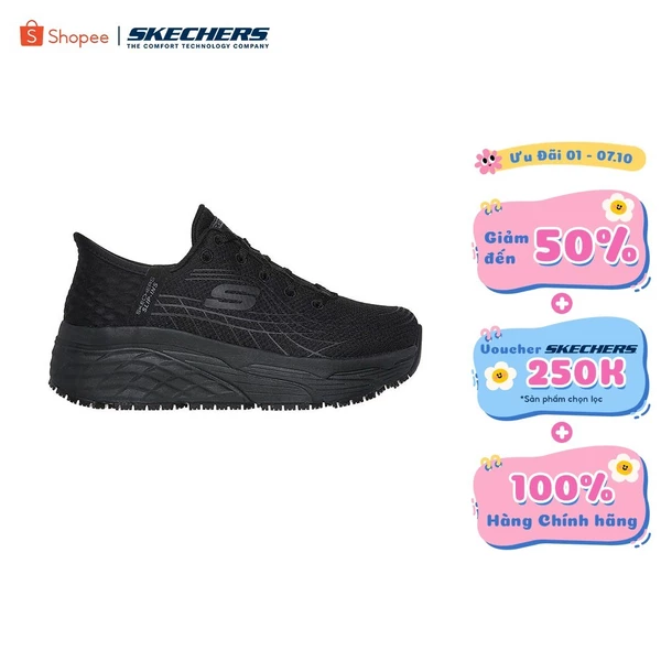 Giày Thể Thao Nữ Skechers Work Max Cushioning Elite SR Eltra Bảo Hộ Lao Động - 108172-BLK
