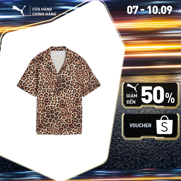 Áo Thun Thời Trang PUMA Nữ Leo Luxe Relaxed Aop Alpine Snow Màu Trắng
