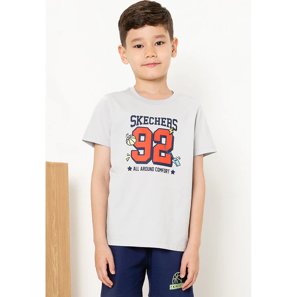 Áo Thun Tay Ngắn Trẻ Em Skechers Basketball Culture Short Sleeve Tee - SL325K261-00KW Online Sale