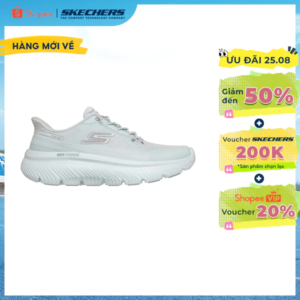 Giày Thể Thao Nữ Skechers Slip-Ins GOwalk Max Cushioning Hyper Burst Nikita Đi Bộ - 125881-SLT Air-Cooled Goga Mat