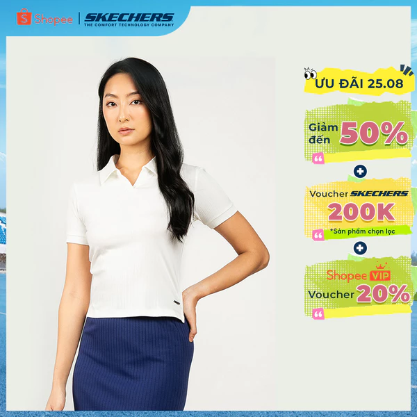 Polo Tee Nữ Skechers Skechers Authentic - Trendy Polo Tee - SL425W471-00QF