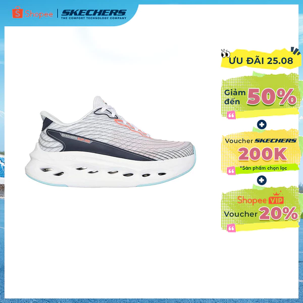 Giày Thể Thao Nữ Skechers Slip-ins Performance Max Cushioning Glide-Step Sapphire-129404-WMLT Air-Cooled Goga Mat