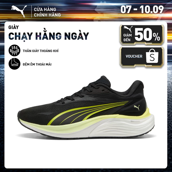 Giày Chạy Bộ PUMA Nam Electrify NITRO 4 Black-Apple Spritz-Lux Lime Màu Đen