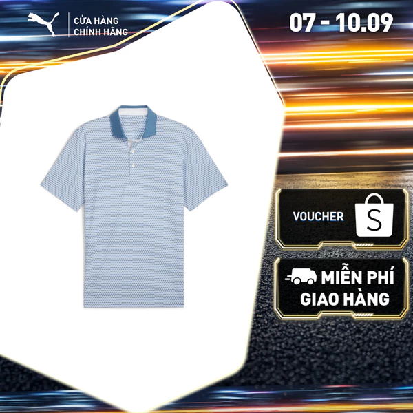 Áo Thun Thể Thao Golf PUMA Nam MATTR Century Polo Blue Horizon-Mauved Out Màu Xanh