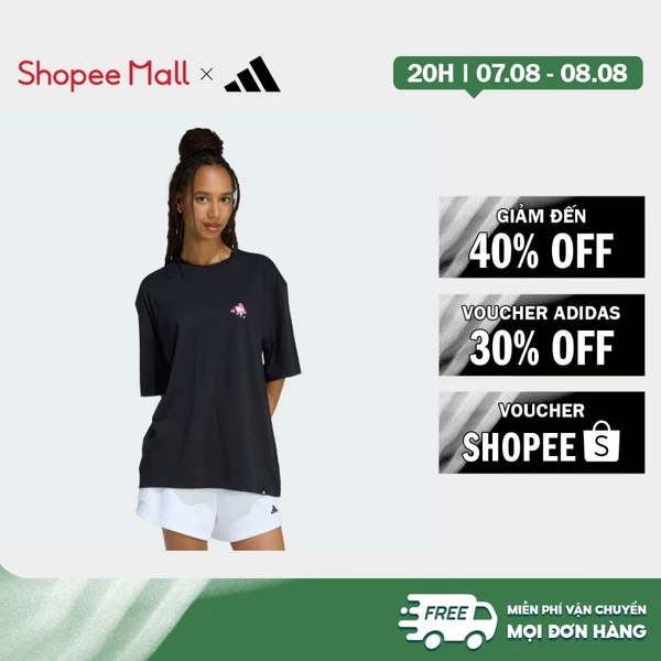 [Duy nhất 8.8 - VOUCHER 30%]adidas Phong cách sống ÁO THUN GRAPHIC OVERSIZE SOFT SIDE Nữ Đen KA5093