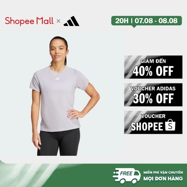 adidas Gym & Training Áo Thun Cổ Tròn Minimal Branding Train Essentials AEROREADY Nữ Xám IX1011