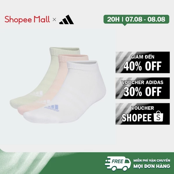 [Duy nhất 8.8 - VOUCHER 30%]adidas Phong cách sống Bộ 3 Đôi Tất Cổ Thấp Lót Đệm Unisex trắng IZ0164