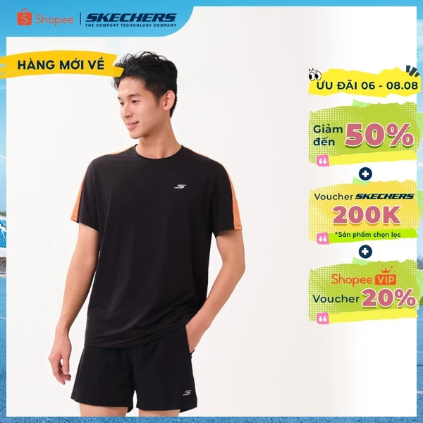 Áo Thun Tay Ngắn Nam Skechers Running Performance Short Sleeve Tee - SP226M126-0018