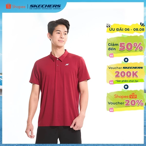 Short Sleeve Polo Nam Skechers Dynamic Walking Performance Short Sleeve Polo - SP225M054-000Y Online Sale