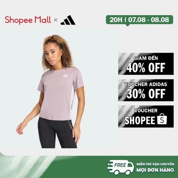 [Duy nhất 8.8 - VOUCHER 30%]adidas Gym & Training Áo Thun Tập Luyện 3 Sọc Train Essentials Nữ Màu tím KC3026