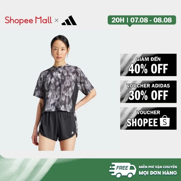 [Duy nhất 8.8 - VOUCHER 30%]adidas Gym & Training Áo Thun Tie-Dye In Hoa Phủ Họa Tiết Train Essentials Nữ Đen IK5464
