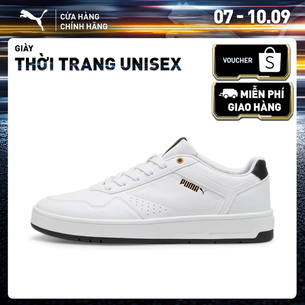 Giày Thể Thao PUMA Unisex Court Classic White-Black-Gold Màu Trắng