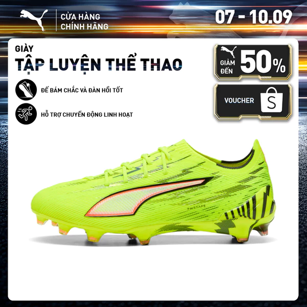 Giày Đá Bóng PUMA Unisex ULTRA 6 ULTIMATE FG Yellow Alert-Black-Glowing Red-Lime Squeeze Màu Vàng
