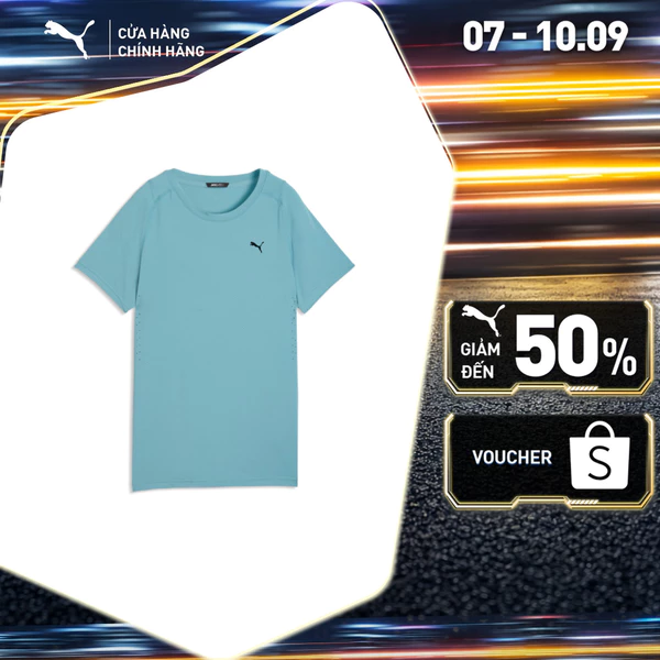 Áo Thun Thể Thao PUMA Nữ W PWRMODE TEE Baltic Sea Blue Màu Xanh