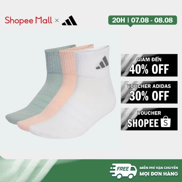 [Duy nhất 8.8 - VOUCHER 30%]adidas Phong cách sống BỘ 3 ĐÔI TẤT CỔ CHÂN THỂ THAO CÓ ĐỆM Unisex Hồng KG3654