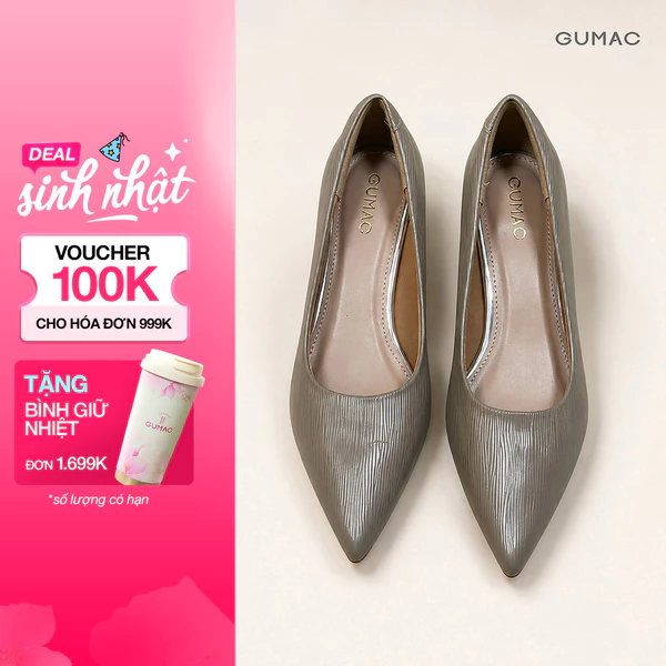 Giày Nữ GUMAC Mũi Nhọn Gót 3cm Form Gọn Chân Tôn Dáng Thanh Thoát Phù Hợp Đi Làm Đi Chơi GG06028