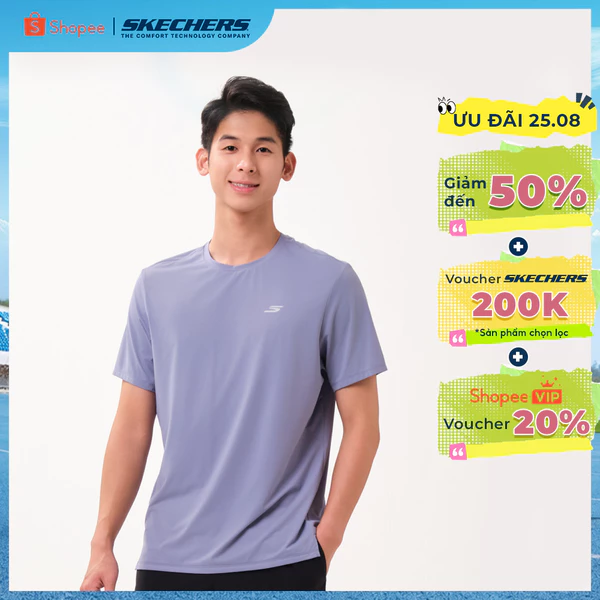 Áo Thun Tay Ngắn Nam Skechers Walking Performance Short Sleeve Tee - SP126M102-04VV