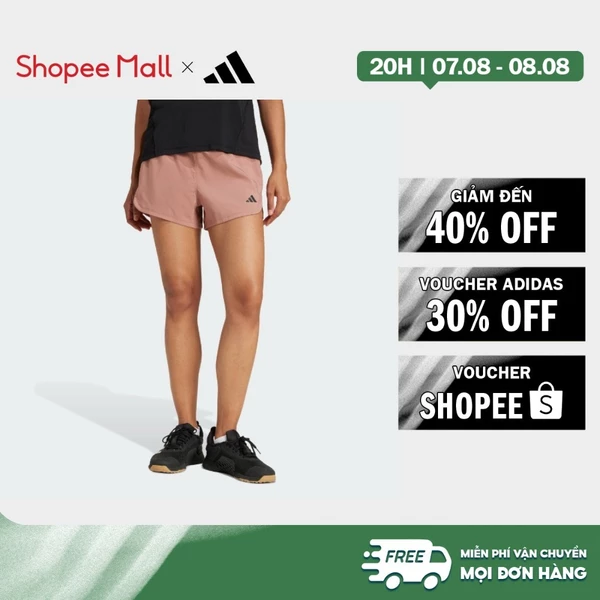 [Duy nhất 8.8 - VOUCHER 30%]adidas Gym & Training Quần Short Dệt Cạp Cao 3 Sọc Tập Luyện Pacer Nữ Hồng JD2288