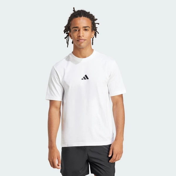 adidas Lifestyle Essentials Small Logo Single Jersey Tee Men White JF1092