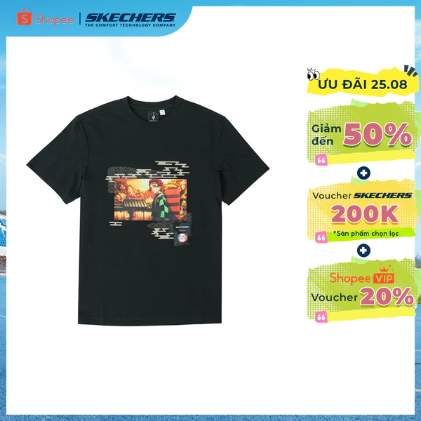 Áo Thun Tay Ngắn Unisex Skechers Demon Slayer Short Sleeve Tee - SL325U530-0018