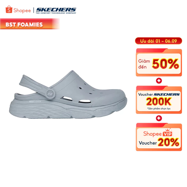 Giày Clog Nam Skechers Foamies Max Cushioning Inner Strength-243277-GRY