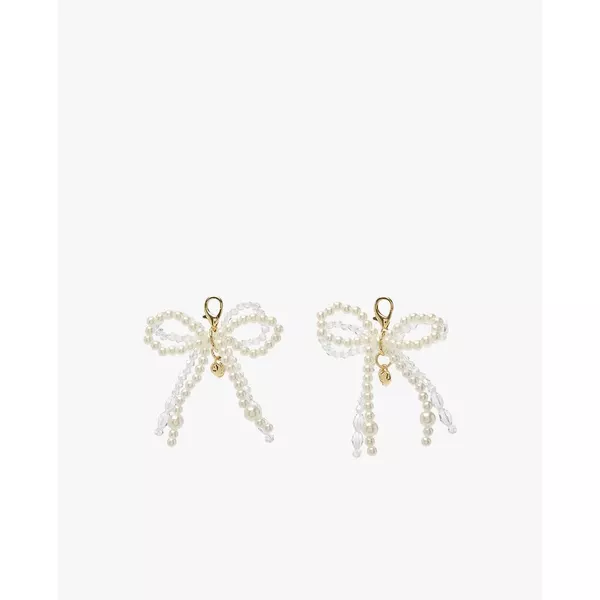 MLB - Charm nữ trang trí giày Double Beads Ribbon_3AETS026N-43WHS