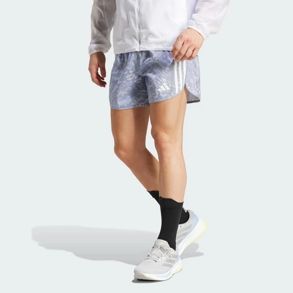 adidas Chạy Quần Short 3 Sọc Own the Run Nam Xám JD7769