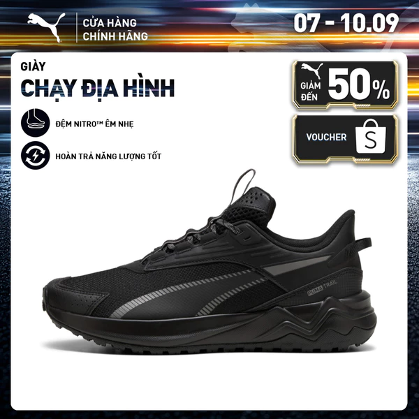 Giày Chạy Bộ PUMA Unisex Extend Lite Trail Black-Cool Dark Gray Màu Đen