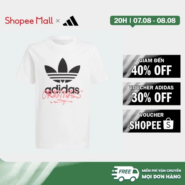 [Duy nhất 8.8 - VOUCHER 30%]adidas Phong cách sống Áo Thun Graphic Trẻ Em Trẻ em trắng IY5455